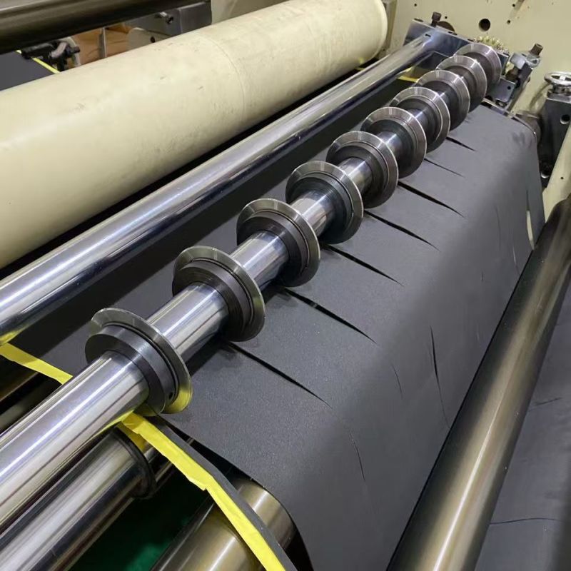 factory production line black eva die cutting