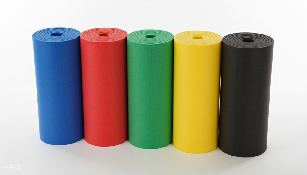 EVA foam rolls in multiple colors for OEM production